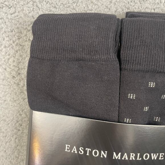 EASTON MARLOWE Men's Shoe Size 10-13 Black White Cotton Polyamide Elastane 6PK - Picture 2 of 8